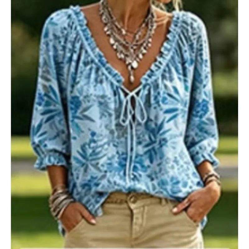 **Chemise à Pois** **Style Chic Bohème**