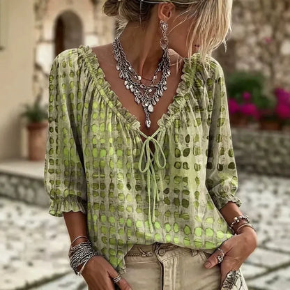 **Chemise à Pois** **Style Chic Bohème**
